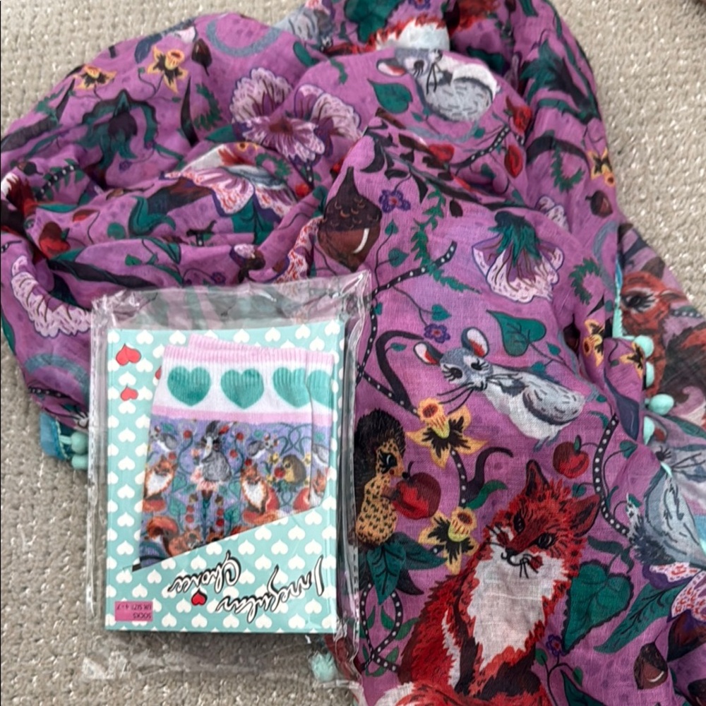 Irregular Choice Heart and Cat Print Socks